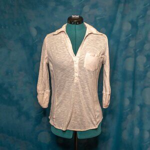 CLEARANCE 89th & Madison Beige Lightweight Henley Top - Size S